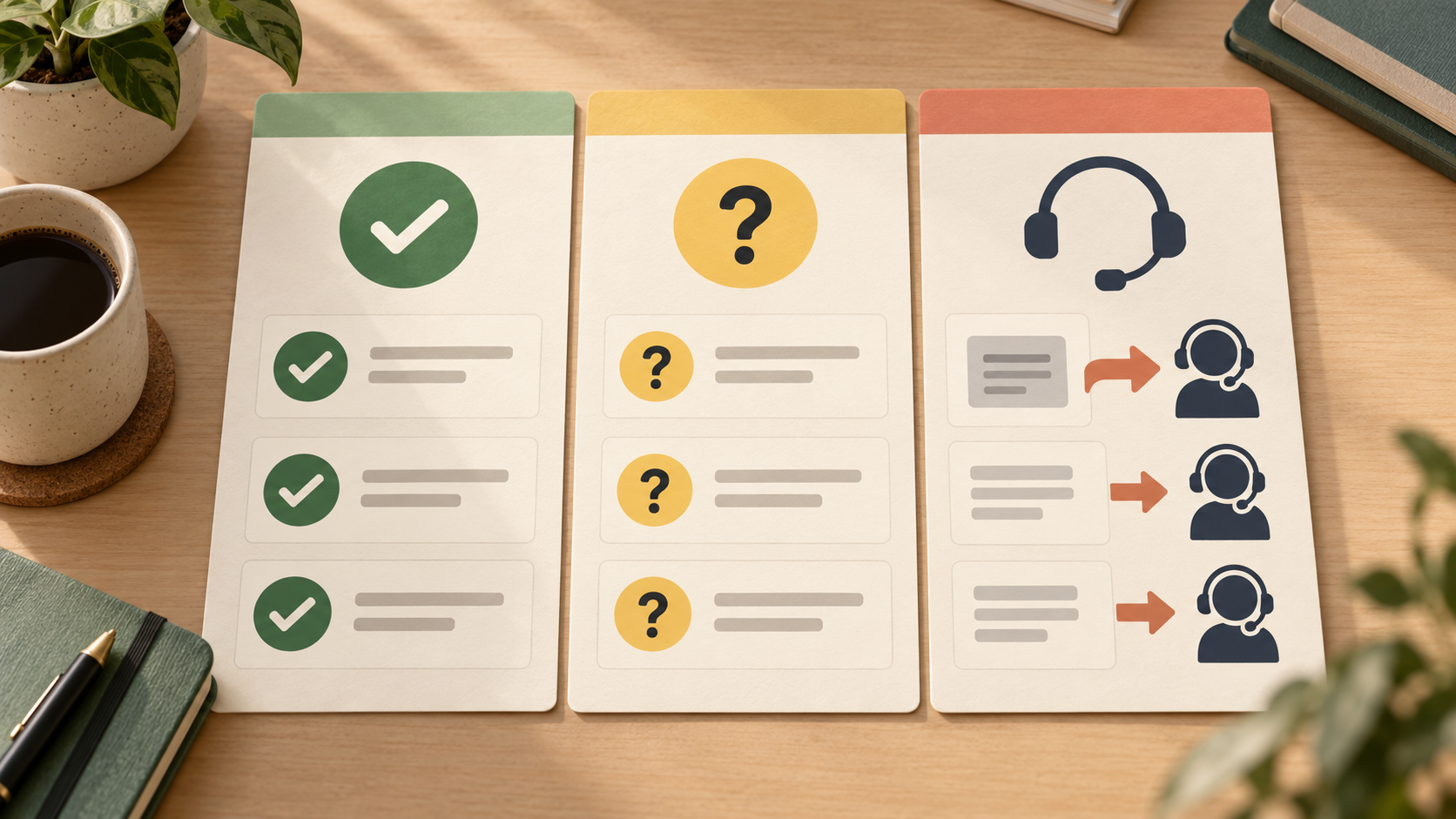 Voice-agent worksheet separating permitted answers from uncertainty and escalation.